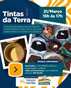 Oficina ensina a criar pigmentos naturais